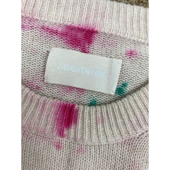 Zadig and Voltaire Markus Cashmere pink tie dye sweater - Picture 9 of 11